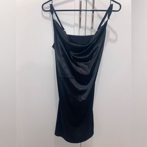 Satin tie back cowl neck spaghetti strap dress. NEW WITH TAGS